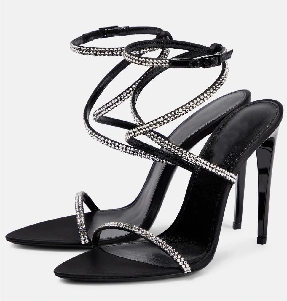 womens black dress sandals Schutz Keefa Nappa Leather Sandal 5 - Black main image 1