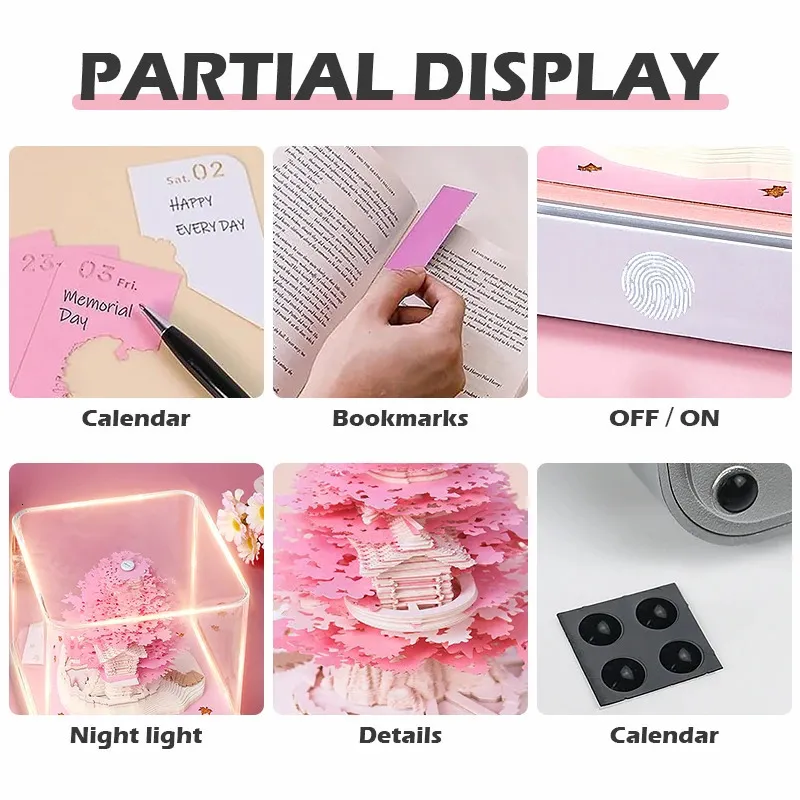 Calendar 3D 2024 Sakura Tree Pink Tear Away With LED Light Art Memo Pad  Creative DIY Decoration Xmas Birthday Gift 231114 From 34,77 € | DHgate
