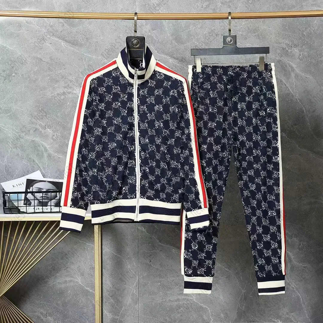 Europe Paris Designer Mens Womens Tracksuits Luxury Sport Suit Pickla Cardigan Patchwork Color Pants Geometry Striped Sportsuit Clothes