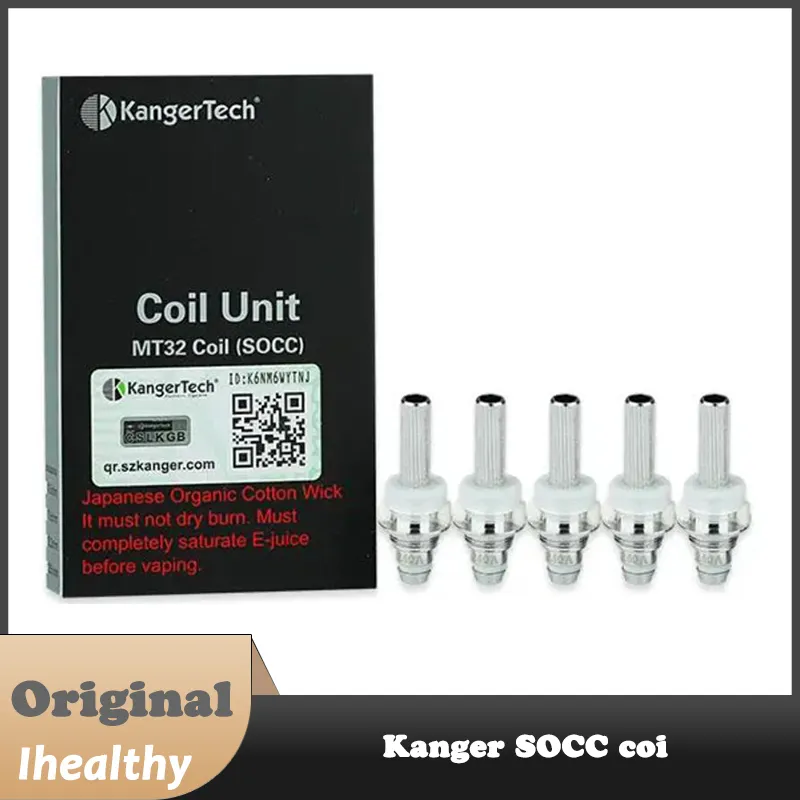 KangerTech SOCC (MT32) Ersatzspulen aus 100 % Bio-Baumwolle, kompatibel mit Kanger Unitank/Protank/Protank 2/Mini Protank 2 und Evod-Zerstäubern