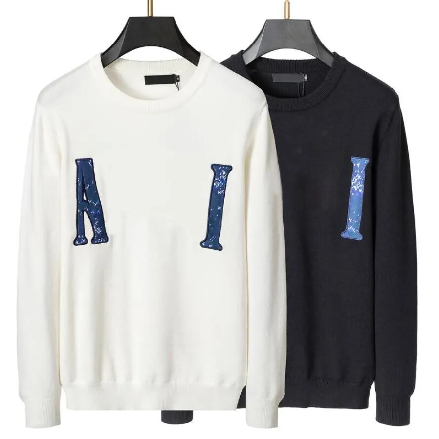 Modebrev broderi hoodies tröja vinterdesigners tröjor för män kvinnor streetwear vinter stickad hoodie m-3xl