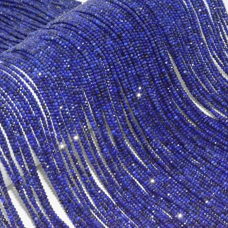 Pietre preziose sciolte Perline rondelle sfaccettate di lapislazzuli naturali di buona qualità, spessore 2 mm, circa 1,5 mm