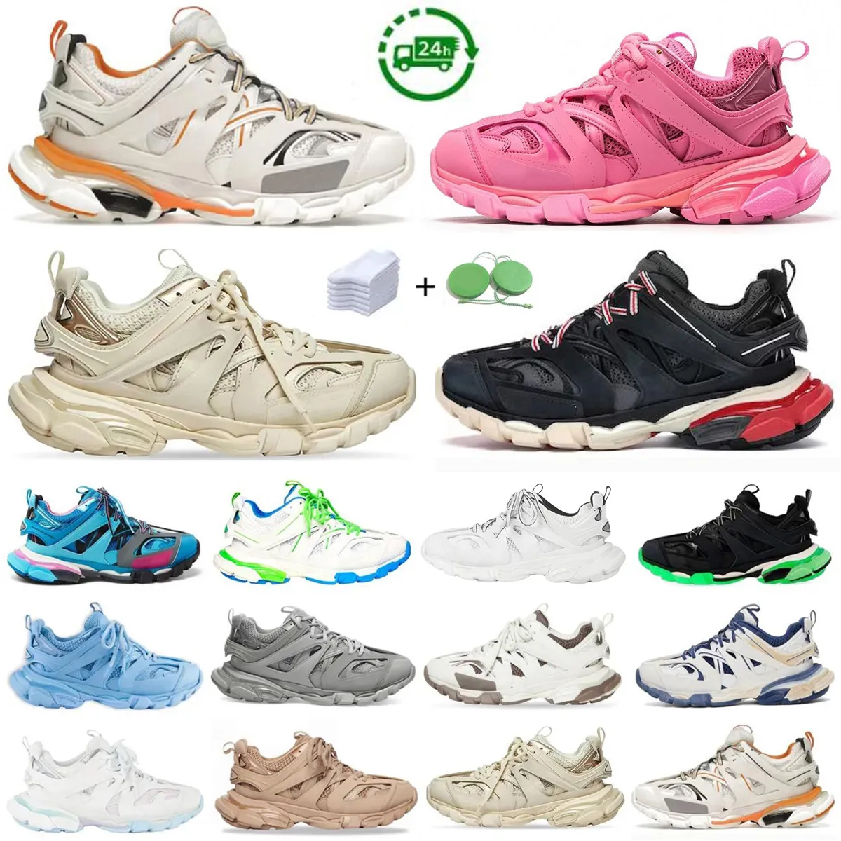 Track 3 3.0 Men Women Running Shoes Triple S Designer Platform Sneaker Black White Green Green Pink Depraprent Crystal Crystal Troachers Mens Sweards Switch Sneakers 36-45