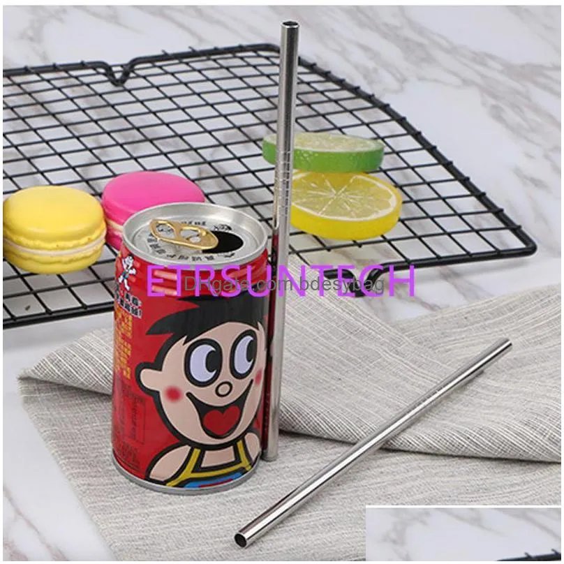 18cm short drinking straw for kids stainless steel straw reusable silver metal straws food grade for juicy lx0602