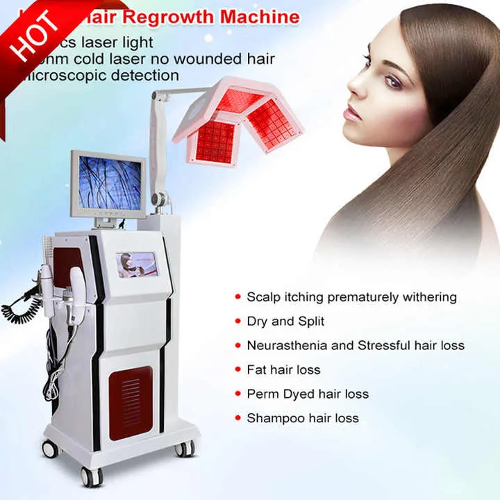 2023 Laser Diode Machine de croissance des cheveux Stimulation laser du cuir chevelu Perte de cheveux Dispositif de traitement anti-perte de cheveux Diode Laser 650nm Instrument de repousse des cheveux