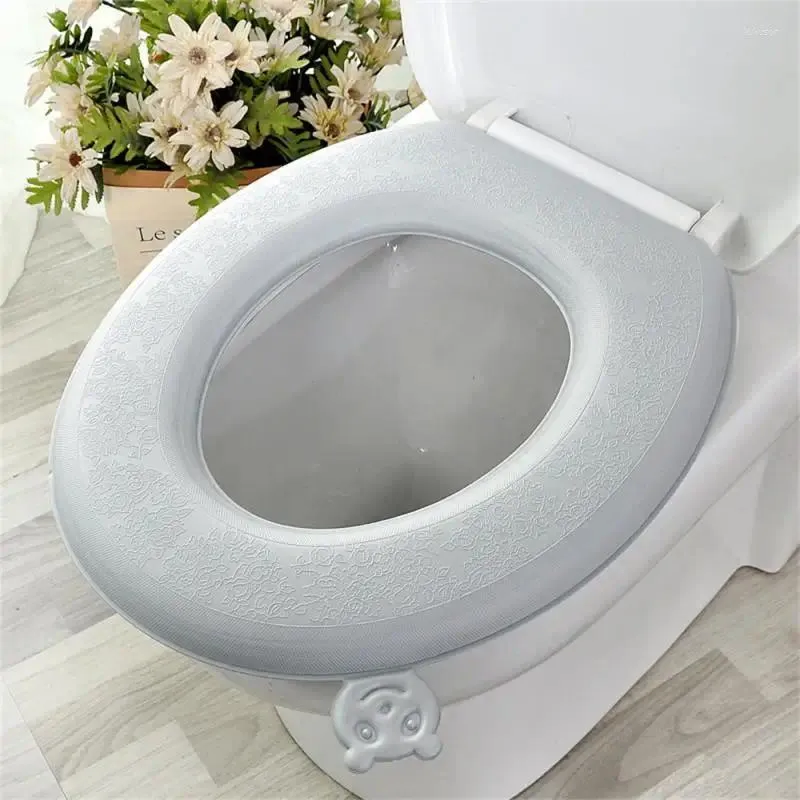 Toilet Seat Covers Winter Warm Cover Closestool Mat Bathroom Accessories Knitting Pure Color Soft O-shape Pad Bidet