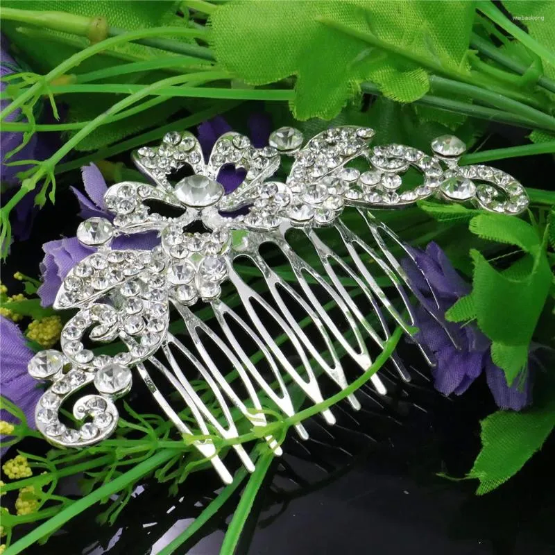 Grampos de cabelo casamento nupcial cristal hairpin flores folhas forma pente feminino headwear moda jóias acessórios presentes da menina