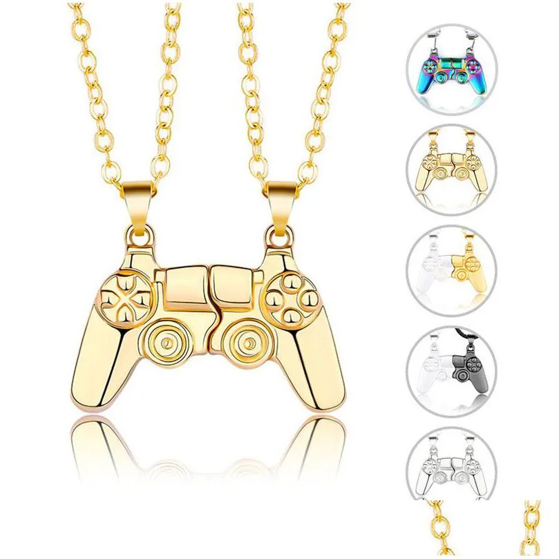 Pendentif Colliers Voleaf Nouveau Cadeau Saint Valentin Collier Magnétique Attire Contrôleur De Jeu Ami Amitié Bff Couple Bijoux Vne12 Dhwpj