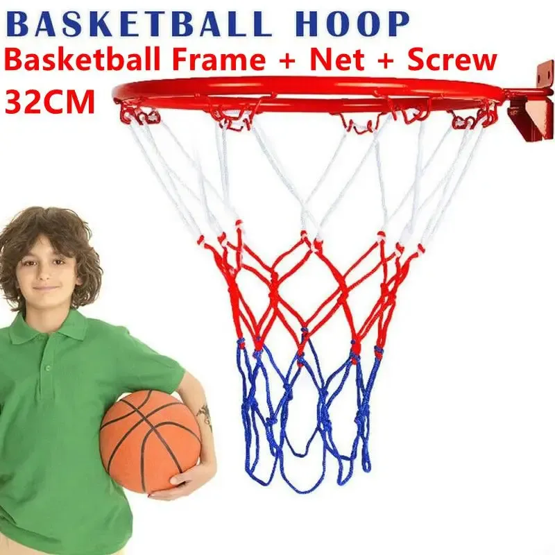 Heavy Duty Basketball Hoop Set - 32cm Wall Mounted Basketball Goal ...