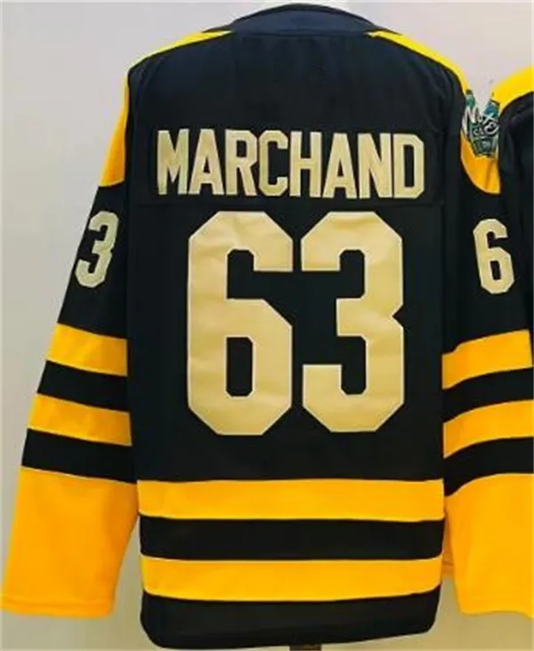 2024 Winter Classic Hockey Jerseys Patrice Bergeron 37 David Pastrnak 88 Brad Marchand 63 Charlie McAvoy 73 Polyester Breathable Quick
