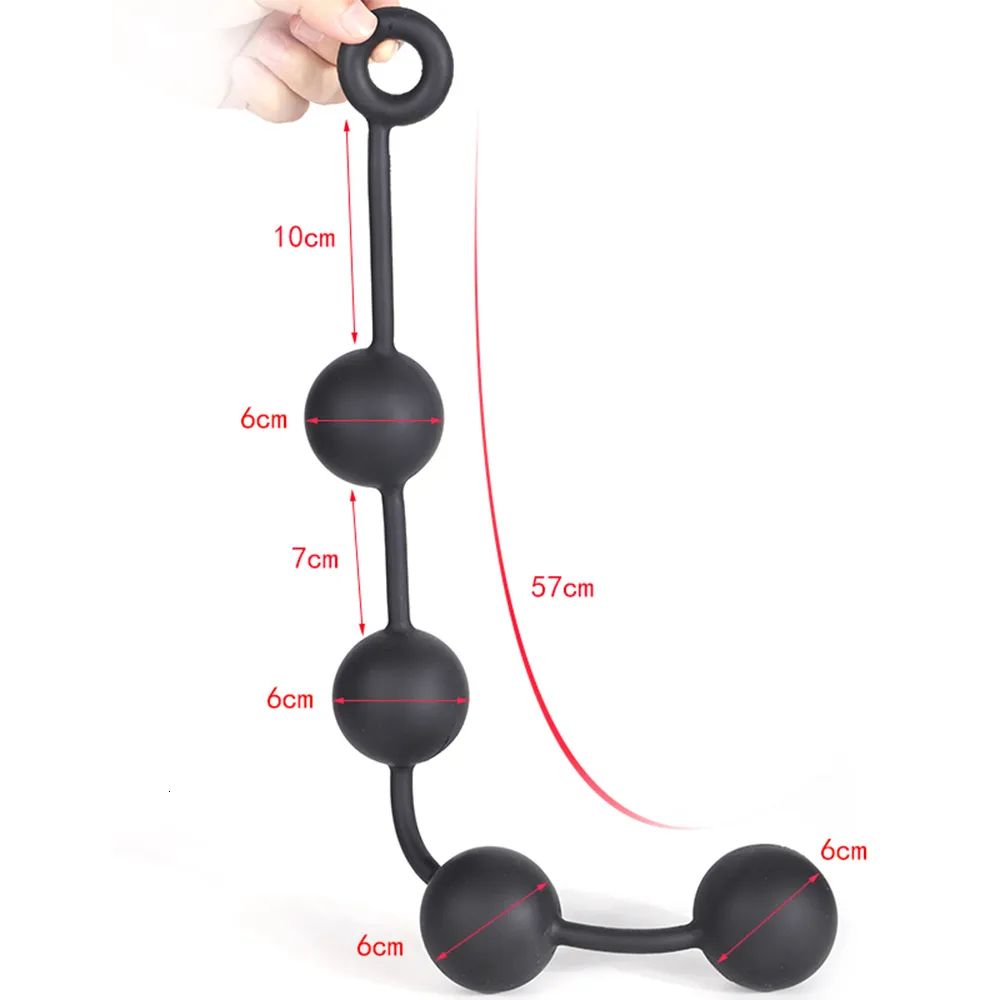Anal Beads Chain Silicone Large Prostate Stimulator Plug Play_voghion.com