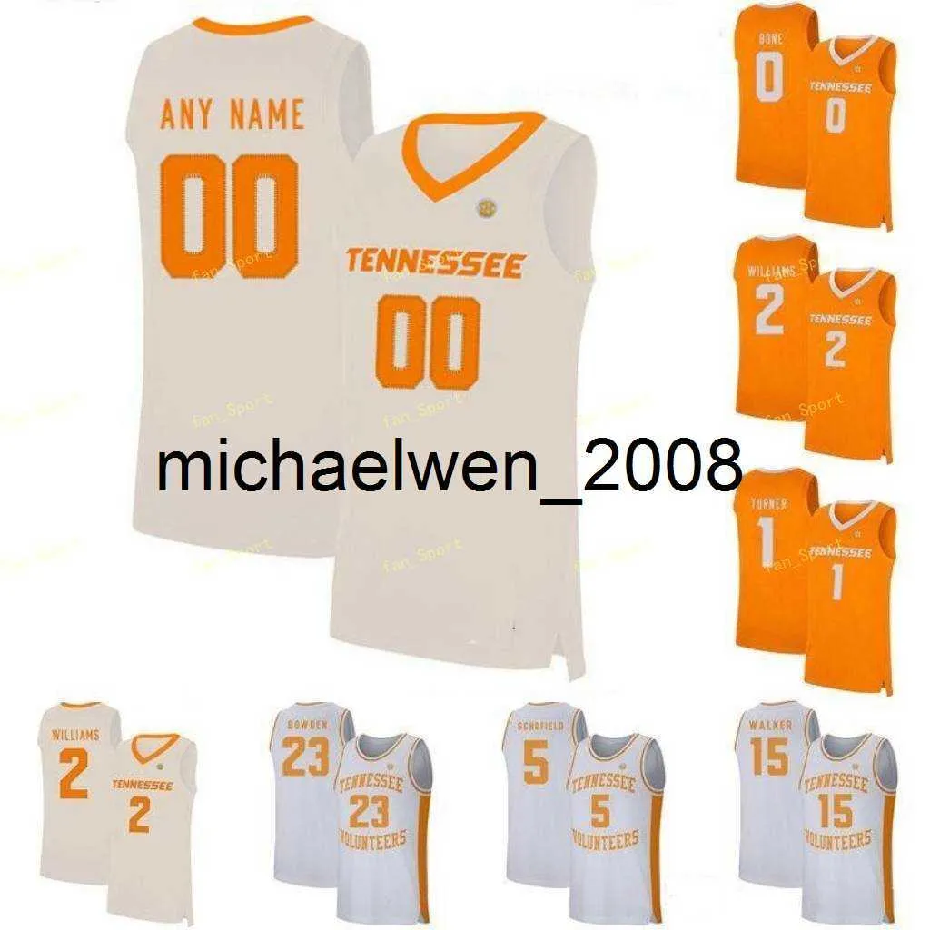 Mich28 Tennessee Volunteers College Basketball Jersey 15 Derrick Walker 2 Grant Williams 21 Olivier Nkamhoua 23 Bowden Women Youth Custom Stitched