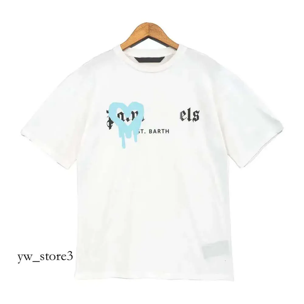 Мужская рубашка Одежда Пальмы Дизайнерские женские футболки Мода Баллончик с краской Граффити Пара с короткими рукавами High Street Loose Tide 64