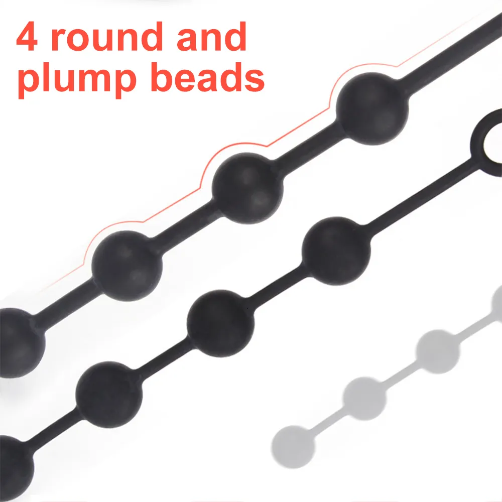 Anal Beads Chain Silicone Large Prostate Stimulator Plug Play_voghion.com