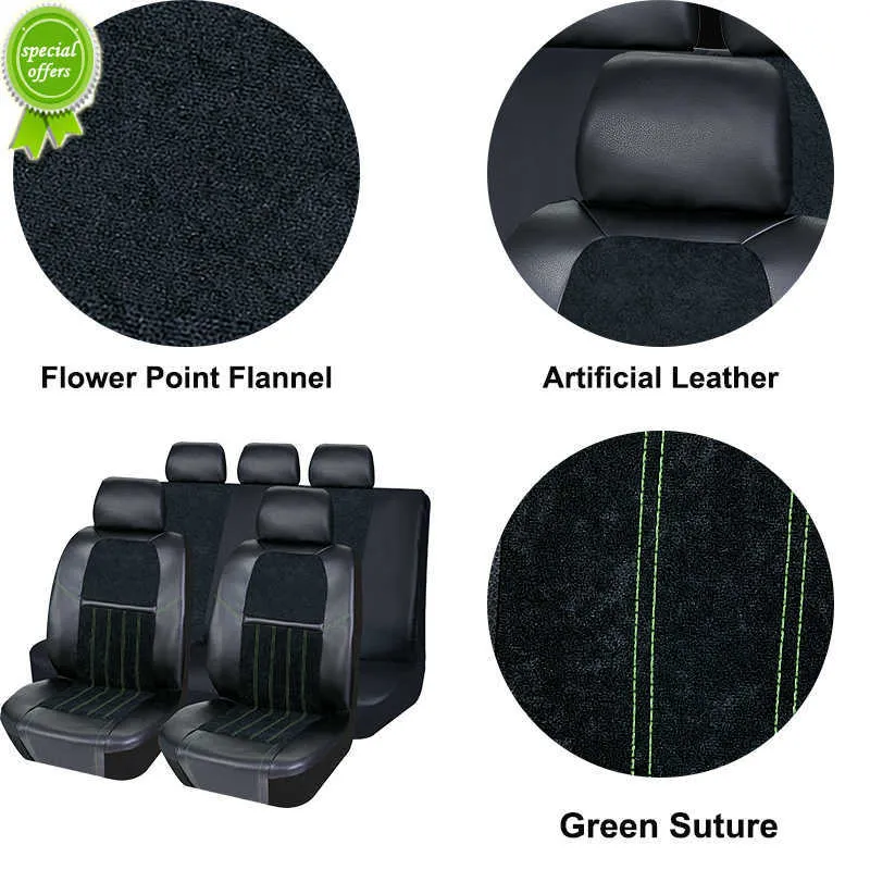 2023 Universal Artificial Flower Point Flanell Leather Car Seat Cover Fit For The De flesta SUV Truck Van Accessoarer