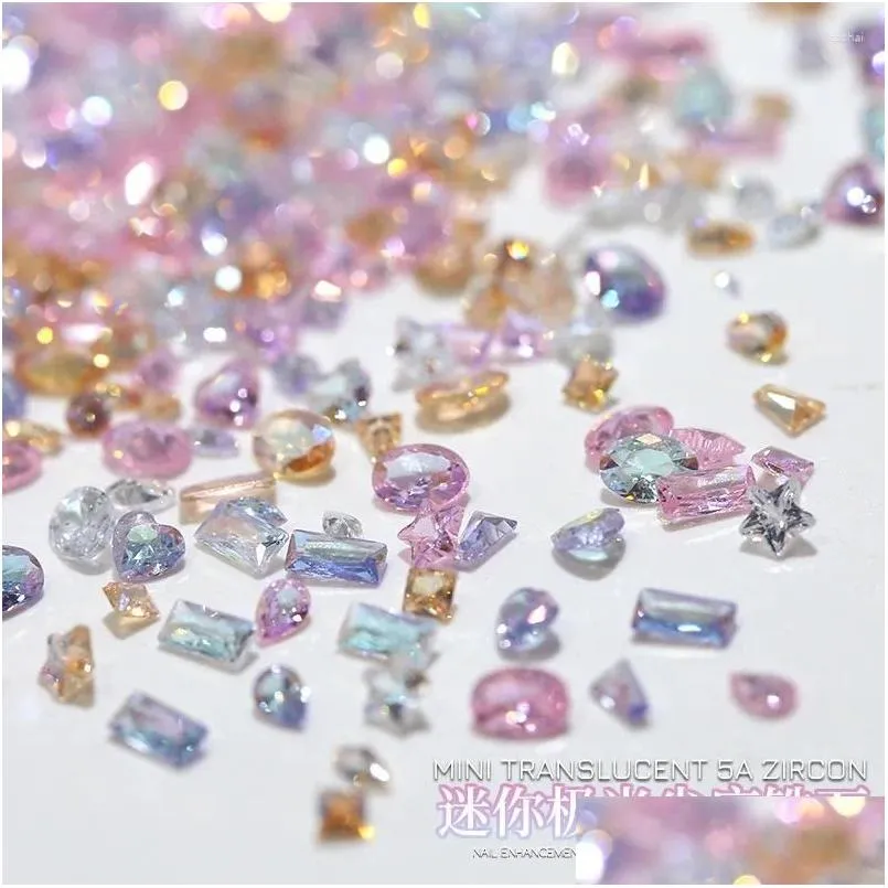 Décorations d'art d'ongle Décorations d'art d'ongle 50pcs amélioration glace pénétrant zircon explosion flash 5a mini fond pointu diamant cogn dhdpl