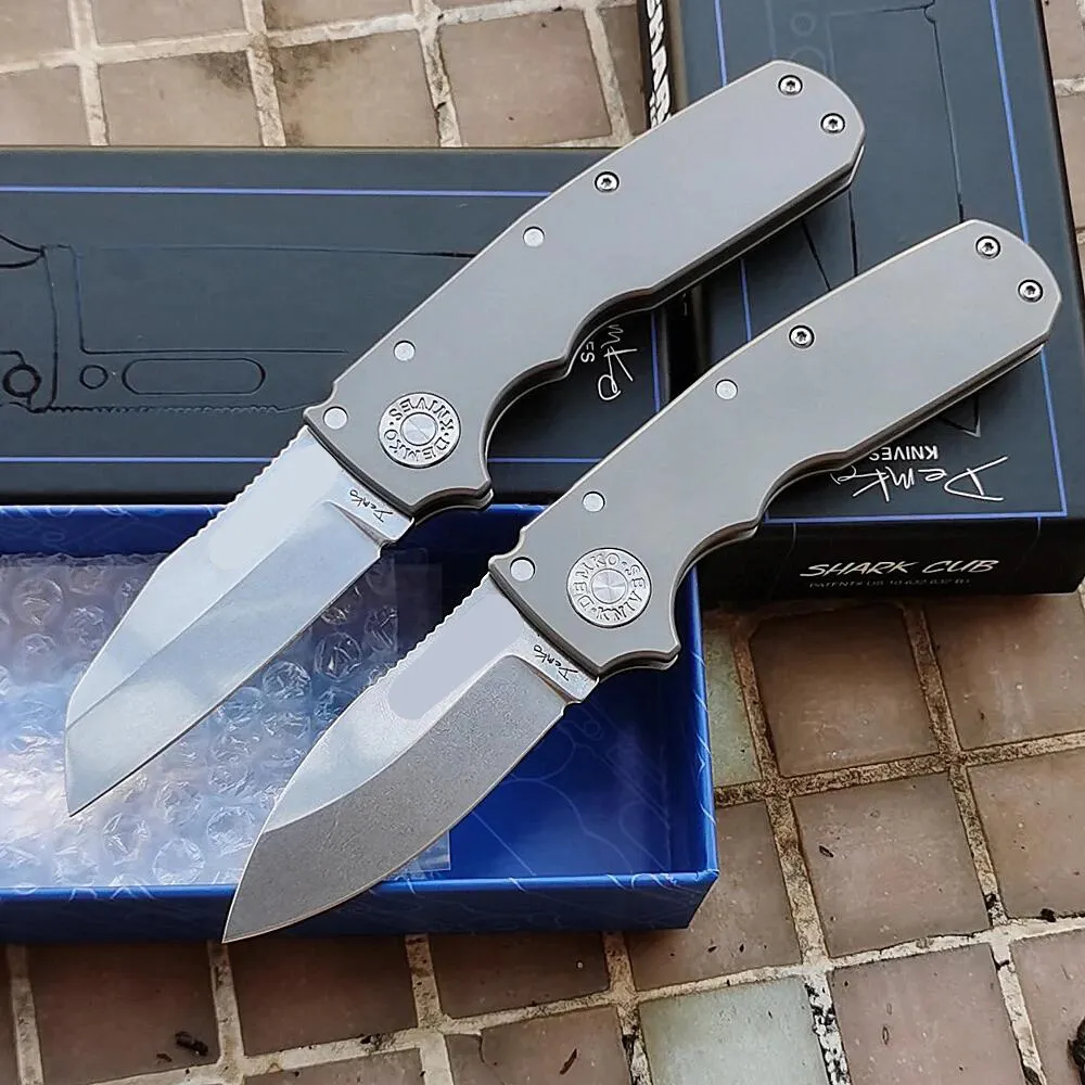 Demko Ad20.5 couteau de requin roulement en céramique poignée en titane S35VN acier pliant tactique Camping chasse couteaux de poche EDC outil couteaux utilitaires