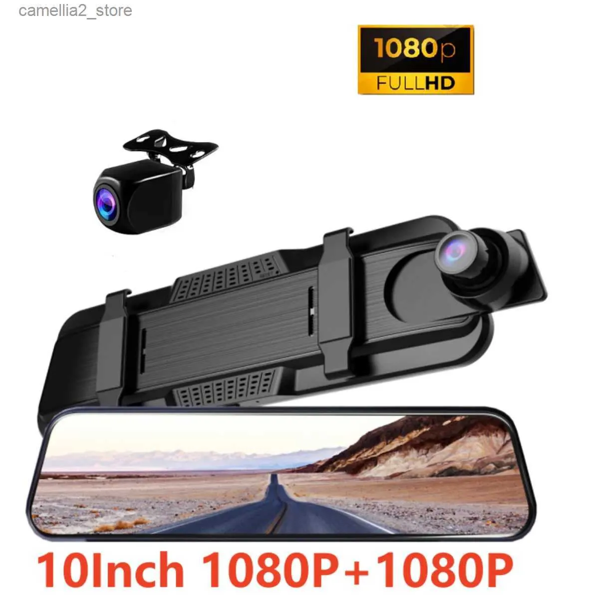 Auto DVR's 10 inch Dash Cam Auto DVR achteruitrijcamera Full HD 1080P Drive Video Recorder Registrator Auto achteruitkijkspiegel Dual Dashcam Black Box Q231115