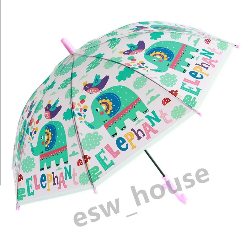Kids Kawaii Anime Animal Umbrella Transparent Cartoon Waterproof