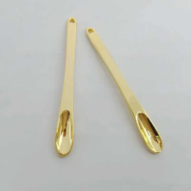 Zinc Alloy Gold Spoon Spice Powder Shovel Household Smoking Accessories Snuff Snorter Sniffer Portable Cream Spoons