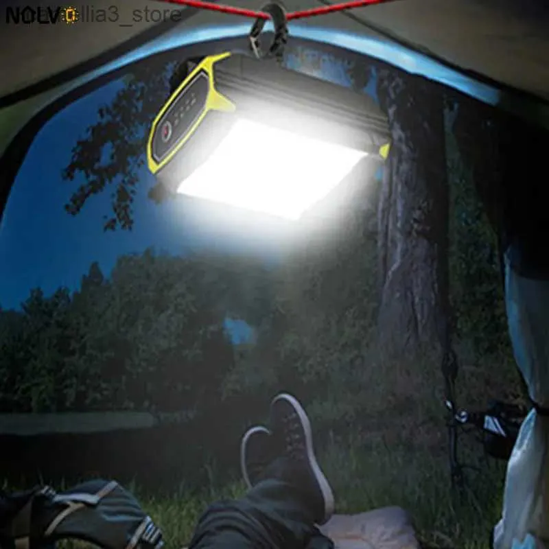 Camping Lantern Portable Hanging Tent Lantern Outdoor Waterproof Emergency Lamp USB Rechargeable Led Flood Lights Camping Power Supply Equipment Q231116