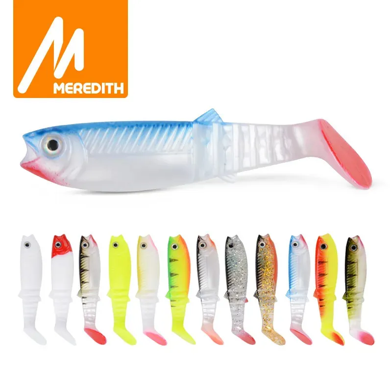 Baits Lures MEREDITH Cannibal 80mm 100mm 125mm Artificial Soft Fishing Wobblers Silicone Shad Worm Bass 231115