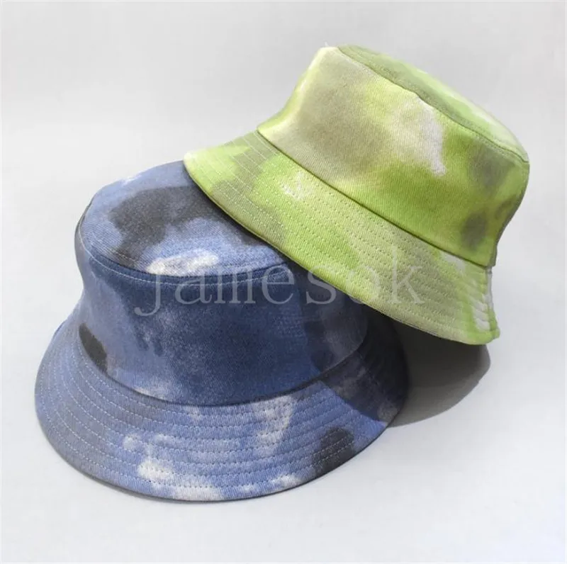 Ontworpen acrylvisser Cap Outdoor Sun Protection Embet Hat Cap Custom Logo Tie Dye Bucket Hat DF176