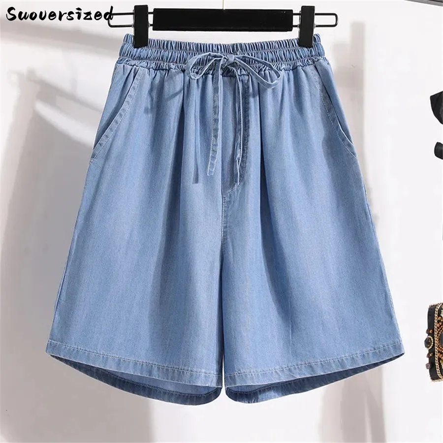 Damen Shorts Sommer Dünne Lässige Baggy Jeans Oversize 4xl Pantalones Cortos Elastische Denimhose mit hoher Taille Koreanische Vaqueros Short 230414