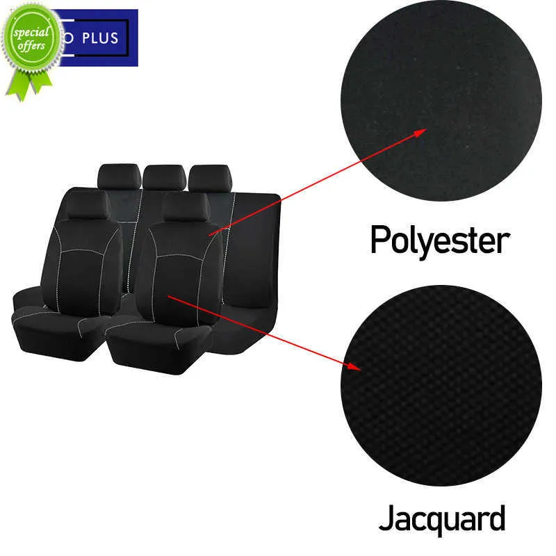 Novo upgrade Universal Double Jacquard Polyester Car Seat Sets para mulheres Man Girl Decor Meio Car Avaliação Interior