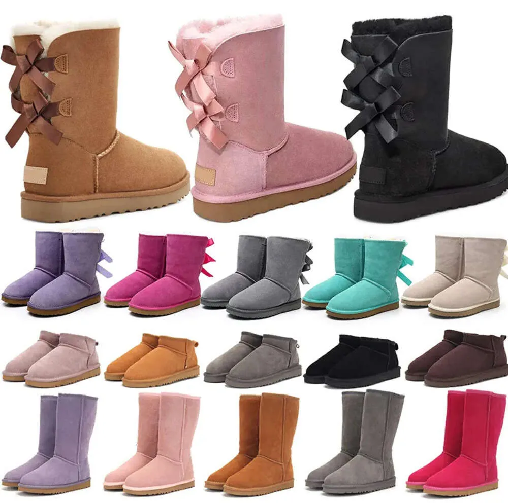 designer stövlar australien tofflor tasman kvinnor plattform vinter stövlar tjej klassisk snö boot ankel kort svart kastanj rosa bowtie skor storlek 4-14