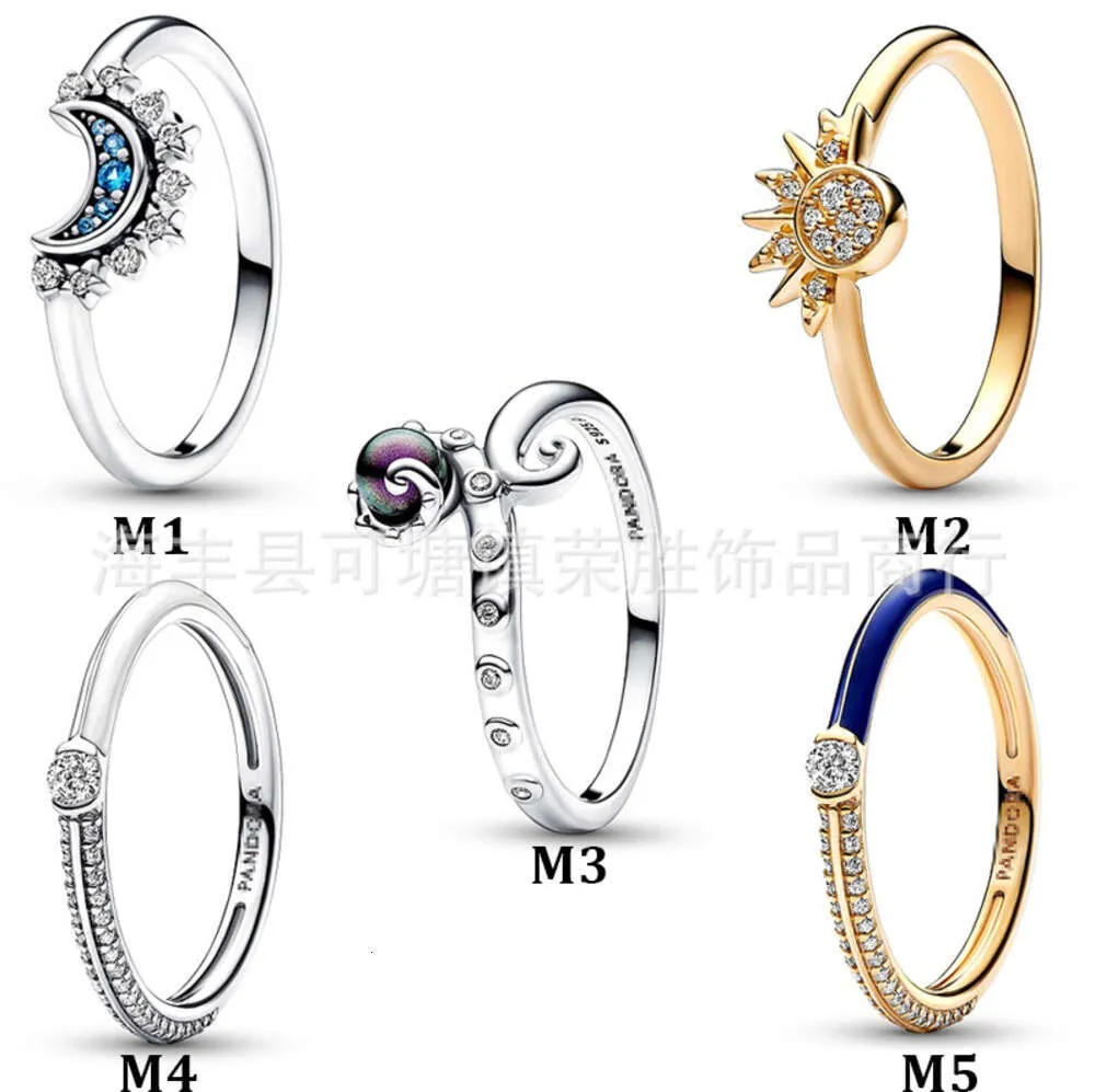 925 Sterling Silver New Fashion Women's Ring Mermaid Shining Sun Moon Star Suitable