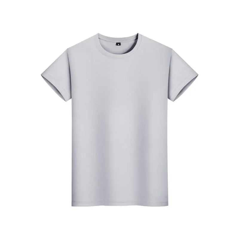 Novas roupas esportivas para atividades ao ar livre Blusa de verão gola redonda masculina camiseta cinza