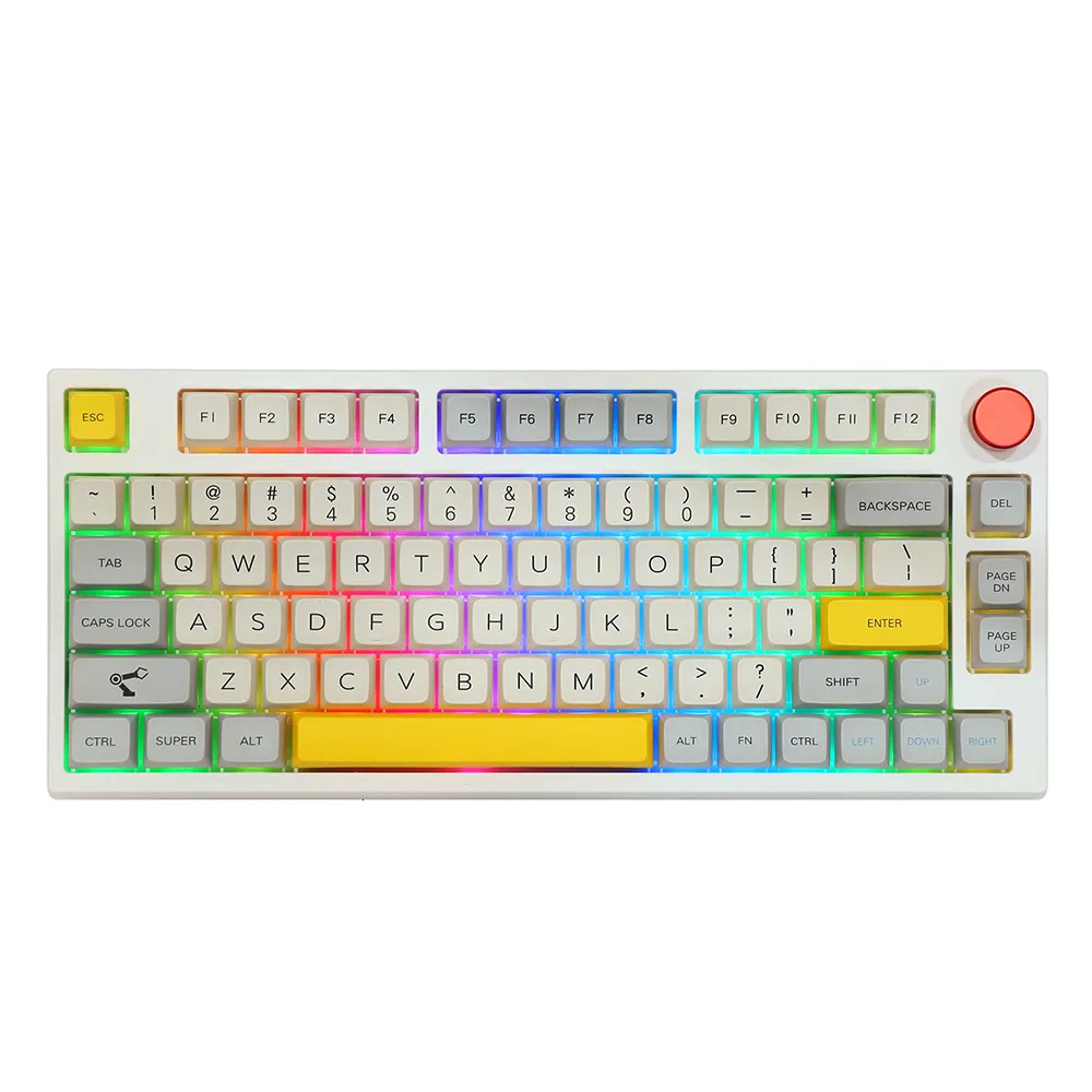 Claviers EPOMAKER TH80 PRO 75 Interchangeable RGB 2 4Ghz Bluetooth 5 0 Clavier  Mécanique Filaire MDA PBT Keycaps Knob Control ANSI ISO 230414 Du 96,02 €