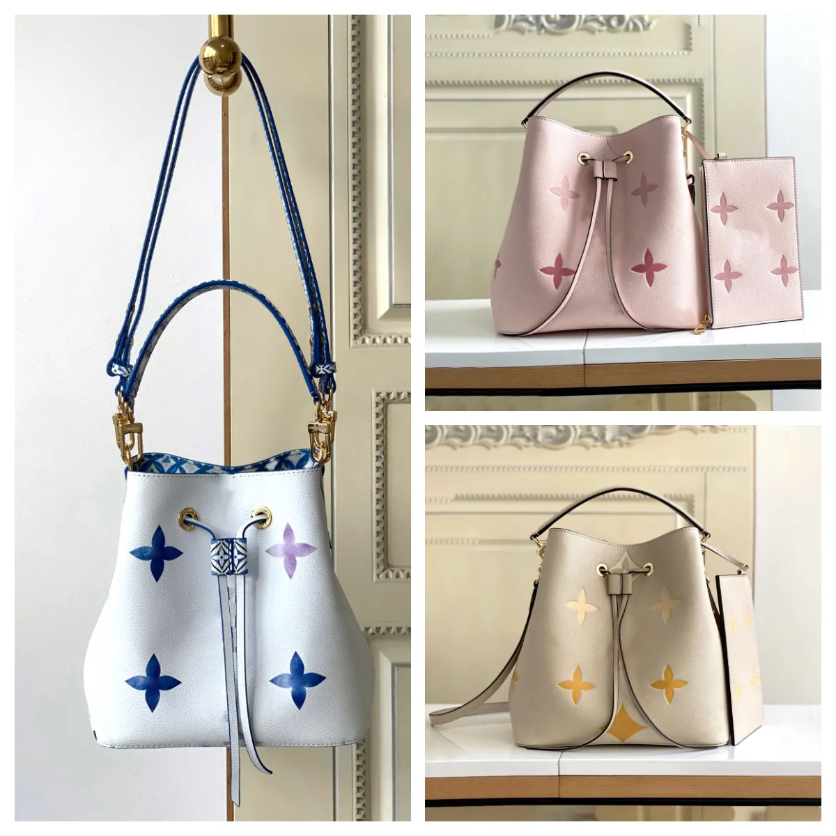 Women's Luxury Shoulder Bags Designer Handbags Mini MM Neon Bucket Bags Burst Fashion Luxury Crossbody Bags Strap Drawstring Tote Bags Cell Phone Bags