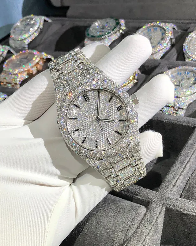 Moissanite Diamond Iced Out Designer Mens Watch for Menの高品質のMontre Automatic Movement Watches Orologio。 Montre de Luxe L26