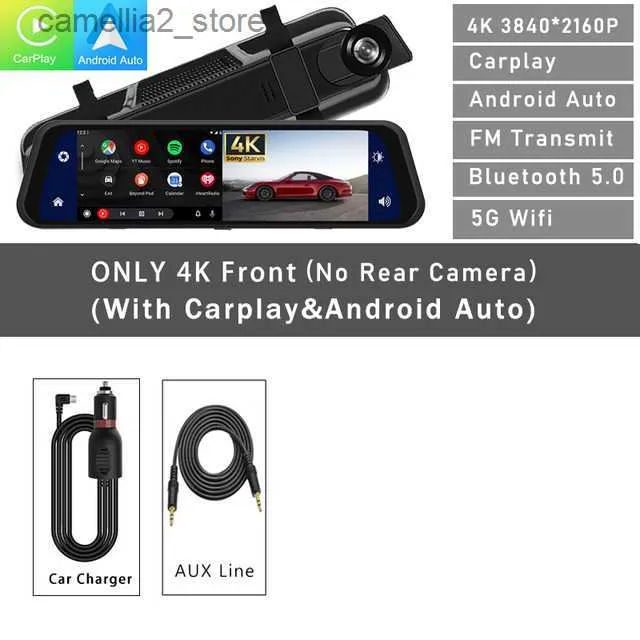 Auto DVRs Auto DVR 4K 2160P Carplay Android Auto 5G WIFI GPS Dash Cam AUX  FM Radio Dashcam Auto Kamera Stream Rückspiegel Drive Recorder Q231115 Von  36,82 €