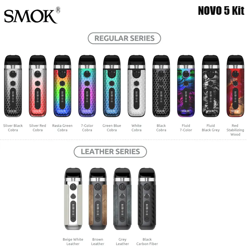 SMOK NOVO 5 Kit 30W Vape batterie 900mAh intégrée avec 2ml Novo 5 maille MTL Pod vaporisateur de Cigarette électronique Original