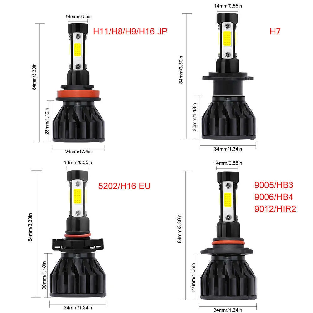 2 Stücke Mini Auto Lichter H4 CSP LED H7 18000LM H11 LED Lampe Für Auto  Scheinwerfer Lampen H1 H8 9005 9006 HB3 HB4 9012 Hir2 Nebel Licht 6500 K  Weiß 12 V - Temu Austria