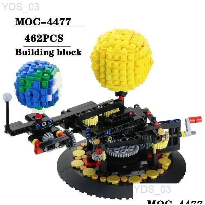 كتل الكتل الجديدة MOC-4477 محالي القمر الأرض تدور أشعة الشمس طراز الربط 462pcs ADT و Childrens ألغاز عيد ميلاد الإبداع DROP D DH1M