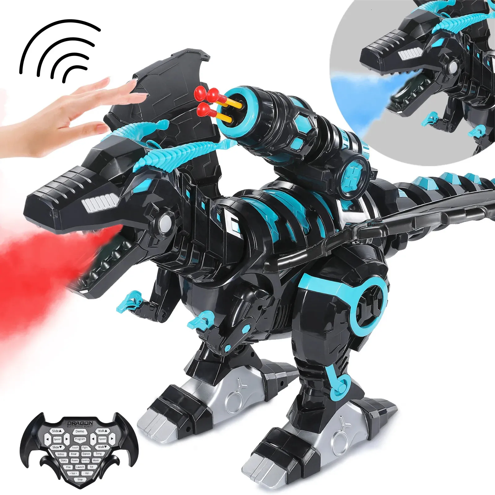 電気rc動物ミストスプレーリモコン恐竜おもちゃ電気恐竜rcロボット動物教育玩具子供の男の子ギフト231115