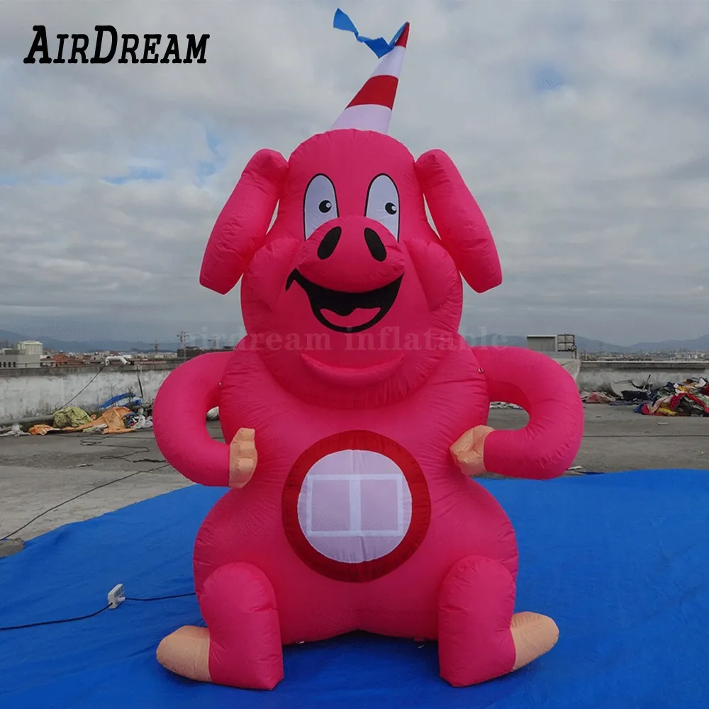 Inflatable Pink Pig Model: Eye-catching Cartoon Character for ...