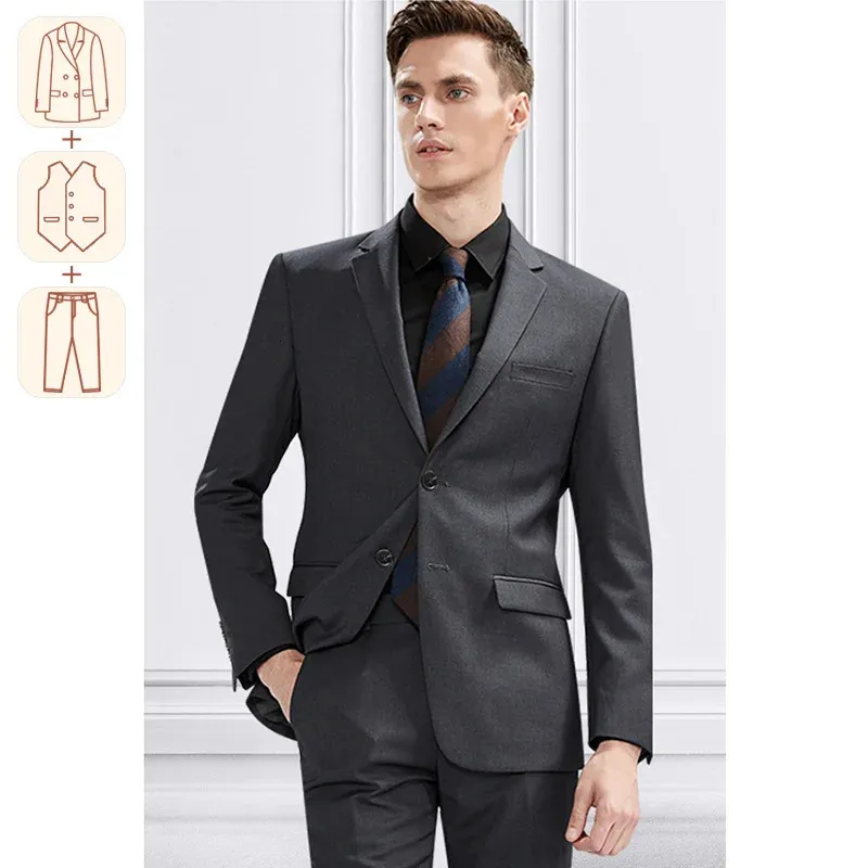 Męskie garnitury Blazers oryginalny dżenk biznesowy włoski szczupły garnitur groom ślubna sukienka ślubna TreePiece Suspeman Tuxedo M6xl Sutsjacketsvestpants 231115