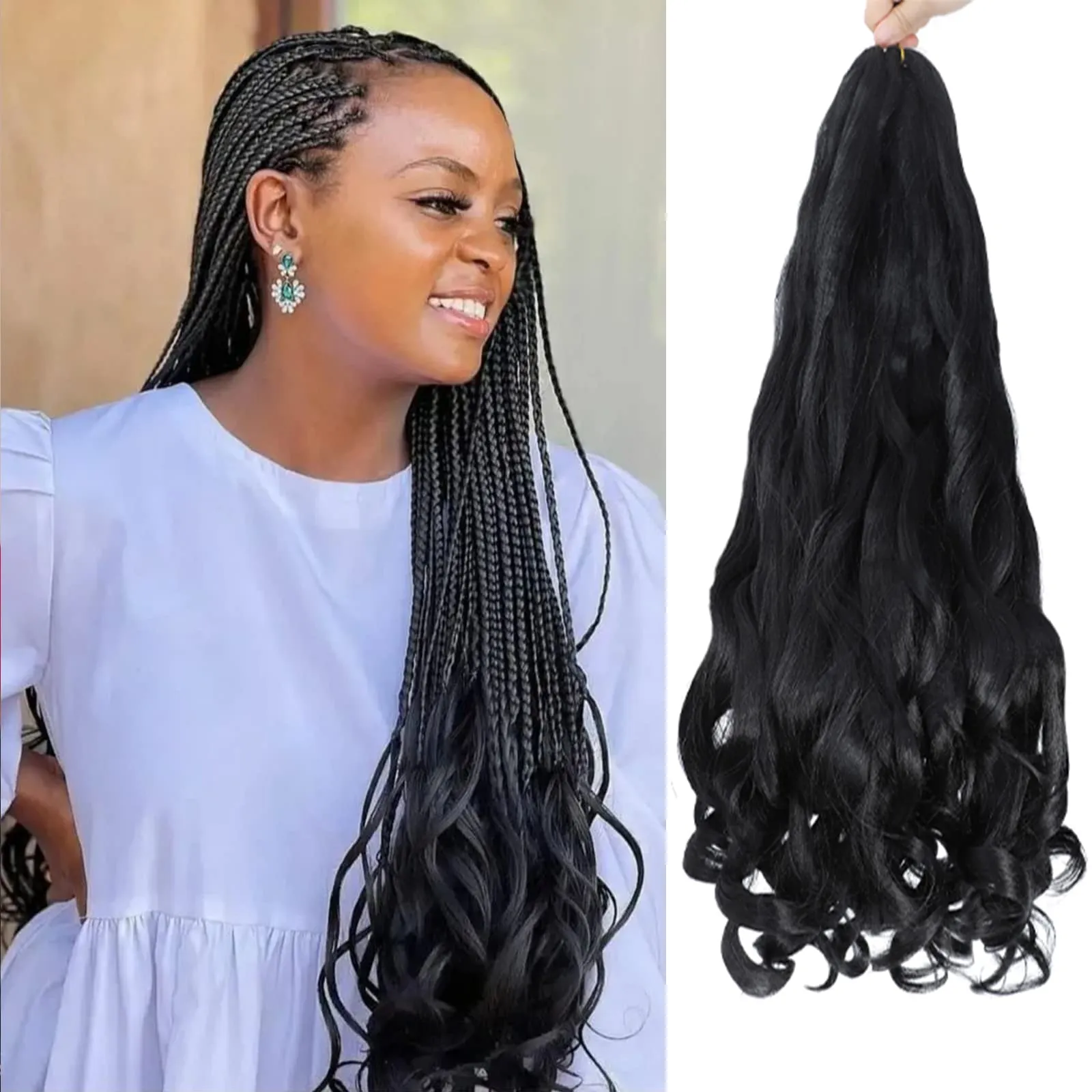 Loose Wavy French Curl Braiding Beach Waves Hair 24 Inches Pre Stretched  For Micro Braids, Goddess Box Braid, Crochet Beach Waves Hair From  Eco_hair, $6.32