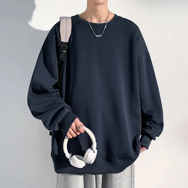 Kurtki męskie privathinker duże rozmiary męskie bluzy modne klasyczne pulovers harajuku koreański styl para odzieży solidne męskie bluzy 231116