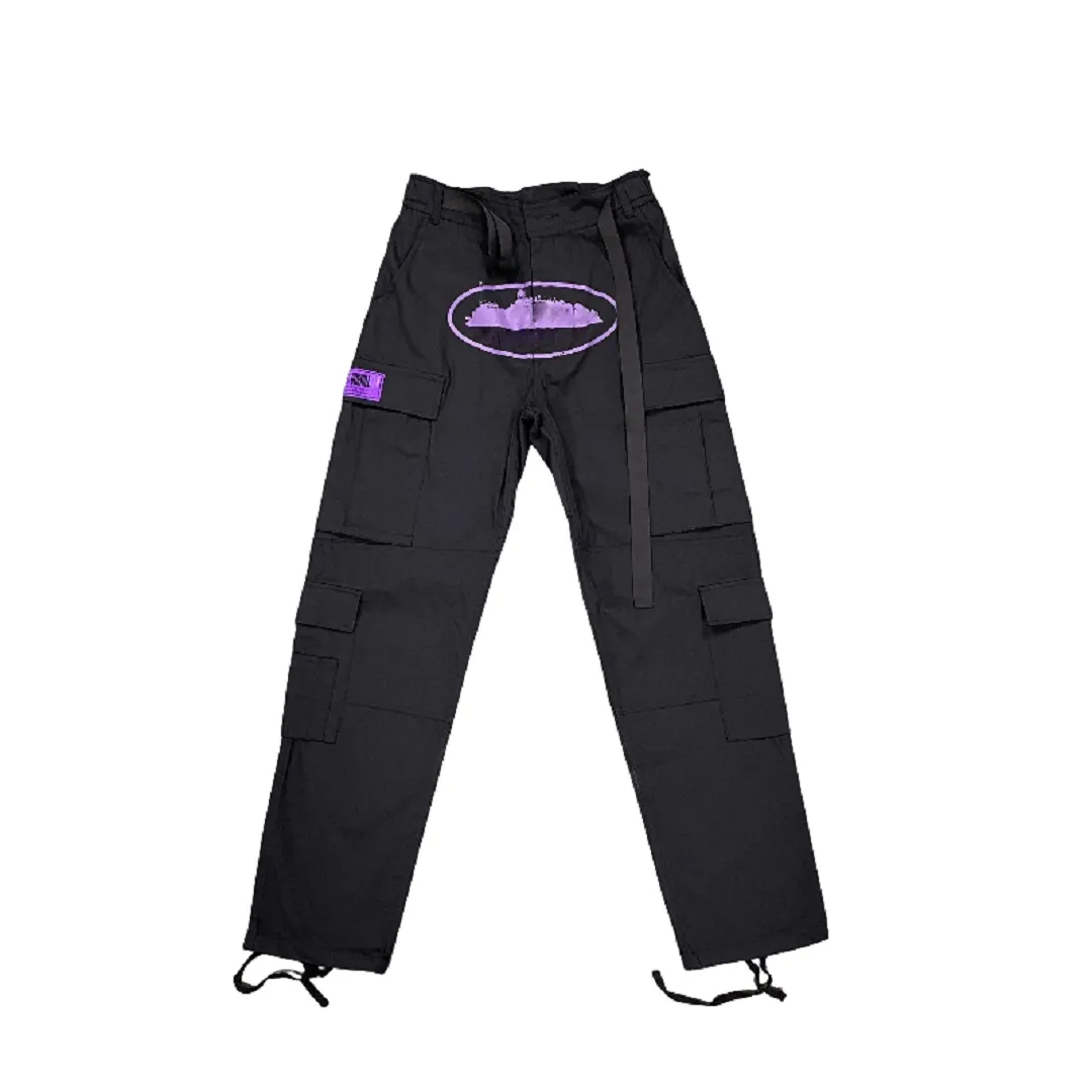 Designer Tech Pants Parachute Drawstring Streetwear Joggers Wide Leg Techpants Kvinnor Hip Hop Pockets Overdimensionerade byxor Sweatpants