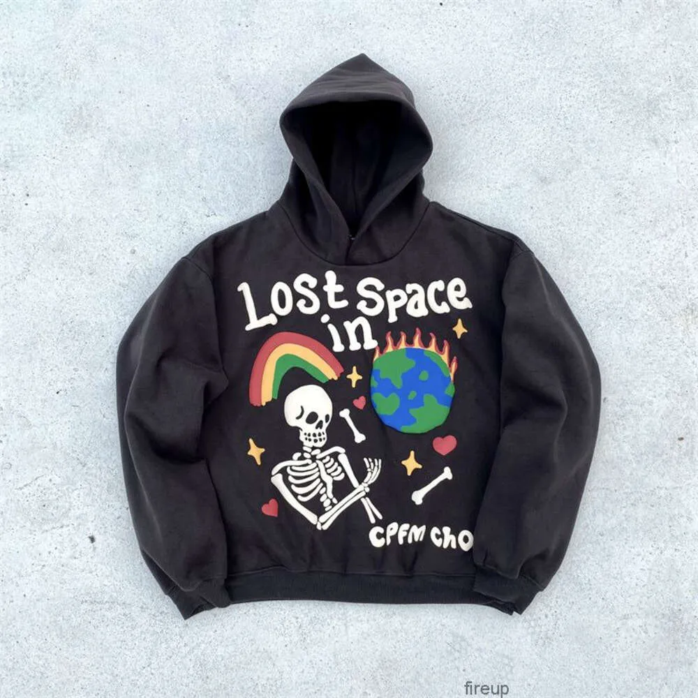 Sweatshirts Mens Womens Designer Hoodies Fashion Streetwear Cpfm Street Lost in Space W ering Universe Foam 3d Printing Velvet Hooded Sweater Trend