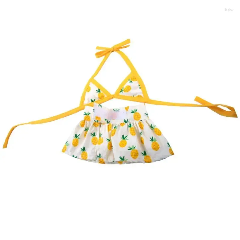 Hundkläder bikini klänning ananas tryck outfit husdjur badrum sundress kvinnliga kläder badstam för litet medium