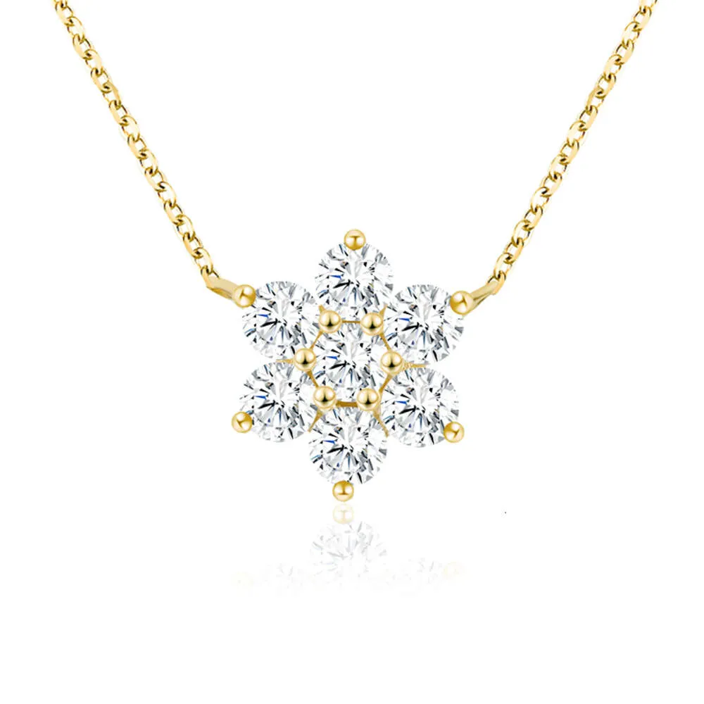 Suower Created White Diamond Moissanite Women 14k Gold Pendant Gift Necklace