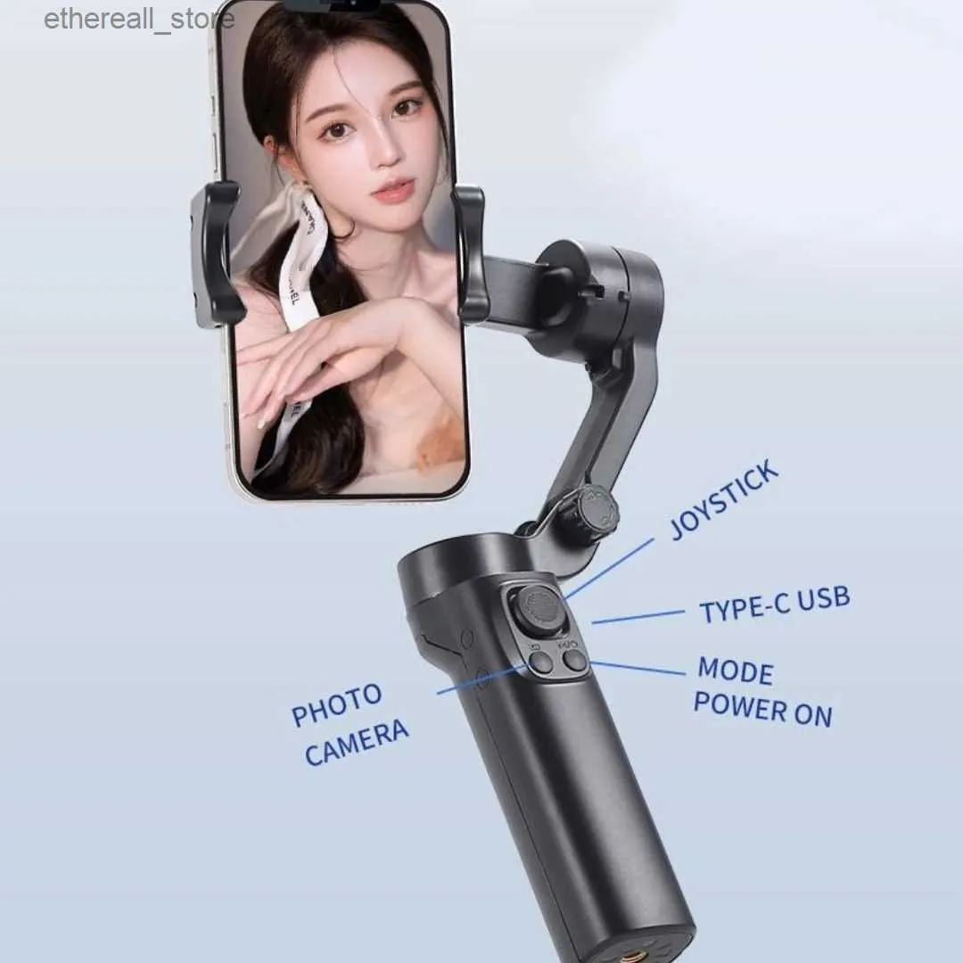 Stabilisatoren F5 Plus 3-Achsen Smartphone Handheld Gimbal Handy Videoaufzeichnung Vlog Faltbarer Stabilisator für iPhone Samsung Neu Q231116