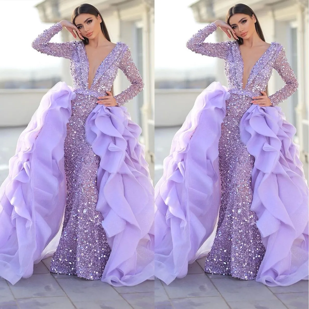 Magnifique robes de bal sirène en V